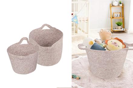 Two-Piece Cotton Rope Basket Set