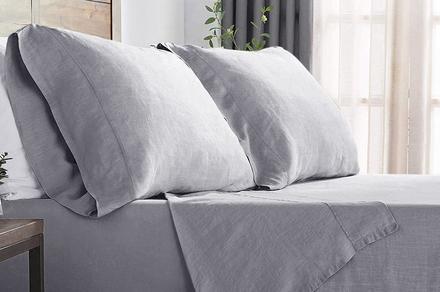 Ramesses Elite Air Cloud French Linen Sheet Set for Queen Bed - Six Colours Available