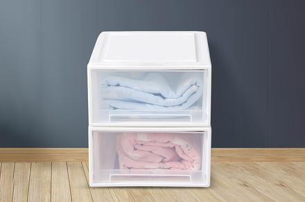 Medium Sized Stackable Plastic Storage Drawers - Multiple Pack Sizes Available