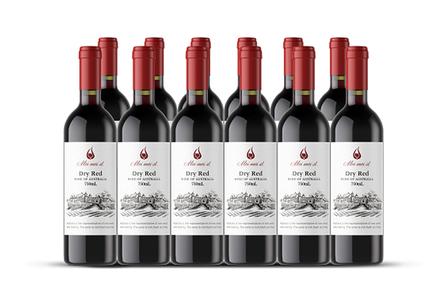 12 Bottles of South Australian Dry Red Wine