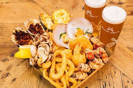 Seafood Platter with Beer at Sydney's Iconic Fish Market