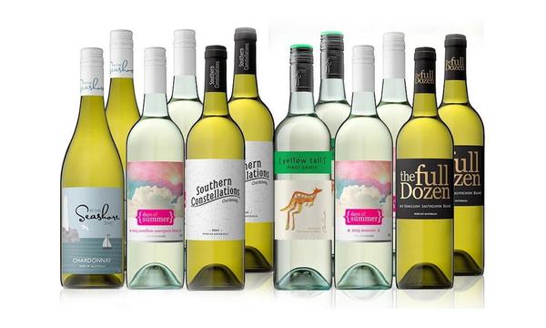 Australian Mixed White Wine Dozen Ft. Yellow Tail Pinot Grigio