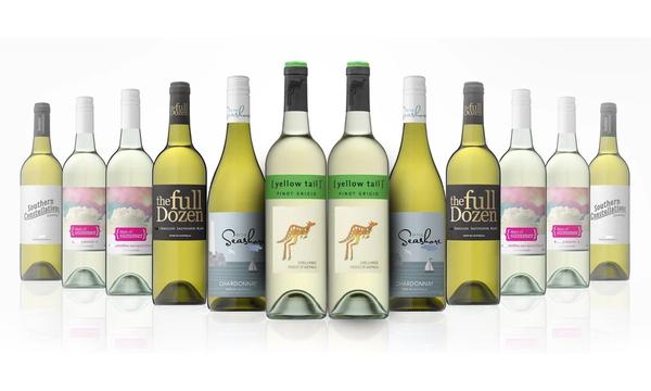 Australian Mixed White Wine Dozen Including Yellow Tail Pinot Grigio