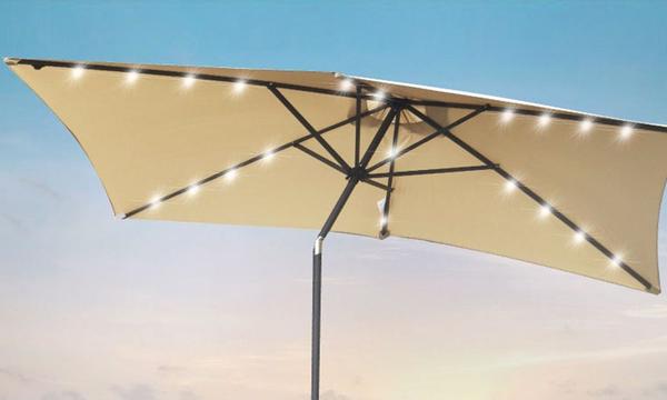 Arcadia Furniture 3M Garden Umbrella with In-Built Solar LED Lights - Three Colours Available