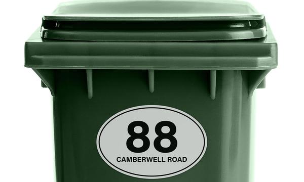 Six-Pack of Personalised Wheelie Bin Stickers