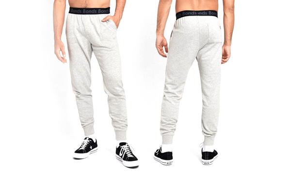 Two Pack Bonds Men's Essentials Skinny Grey Marle Track Pants