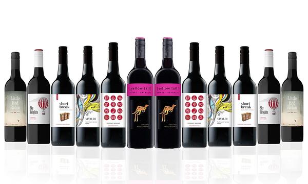 Mixed Aussie Red Dozen Ft. Yellow Tail Shiraz Grenache