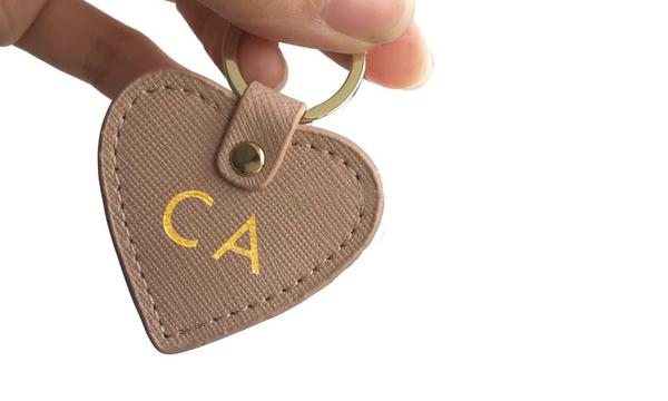 Genuine Leather Monogrammed Keyring
