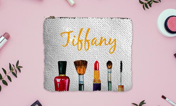 Personalise Your Own Flip Sequin Makeup Bag
