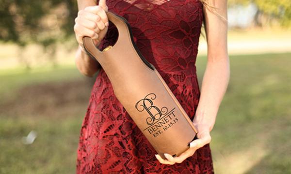 Carry Wine in Style! Personalised Vegan Leather Bottle Tote