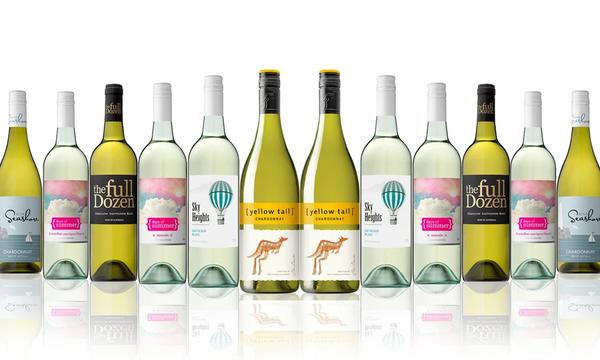Mixed White Wine Dozen Ft. Yellow Tail Chardonnay