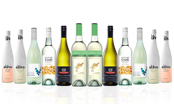 Dozen Mixed White & Pink Wines ft. Yellow Tail Crisp White