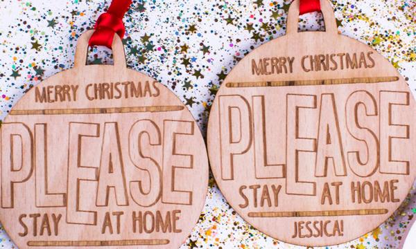 Personalised 2020-Themed Wooden Christmas Ornaments