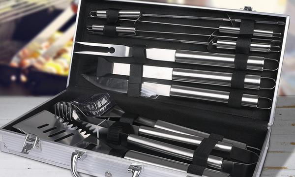 10-Piece Stainless Steel BBQ Tool Set 