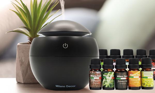 Milano USB Diffuser with 10 Aroma Oils