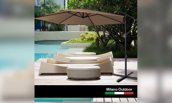 Milano Outdoor Three Metre Cantilever Umbrella - Four Colours Available