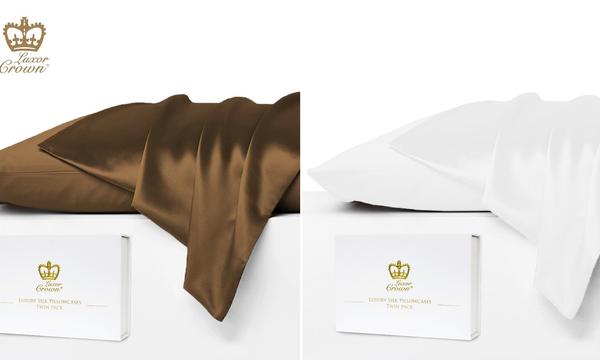 Set of Two Mulberry Silk Pillowcases - Six Colours To Choose From