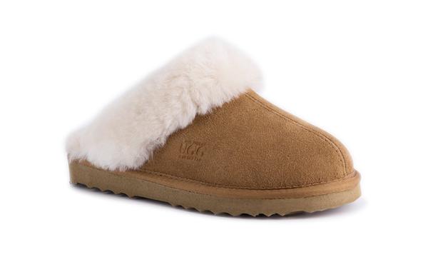 Aus Wooli Unisex Sydney Sheepskin Wool Slippers | Chestnut/Tan