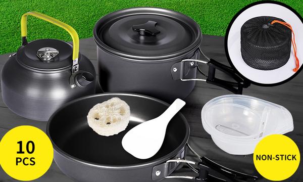 10-Piece Camping Cookware Set