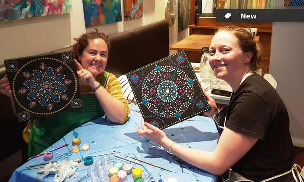 2.5-Hour Dot Painting Class with Light Dinner & BYO in Leichhardt