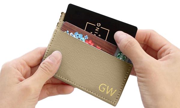 Monogrammed Saffiano Leather Cardholder or Chic Pouch