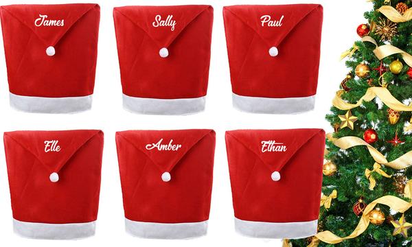 Personalised Six Piece Christmas Chair Cover Set