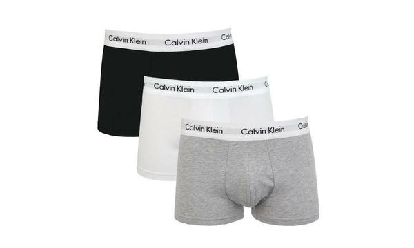 Three Pairs of Calvin Klein Men's Low Rise Trunks | Black/White/Grey