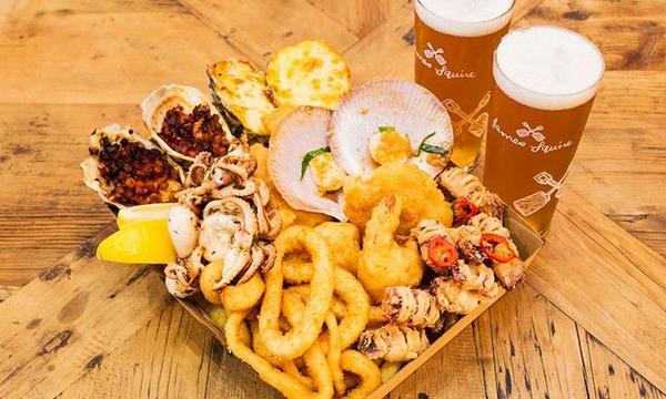 Seafood Platter with Beer at Sydney's Iconic Fish Market