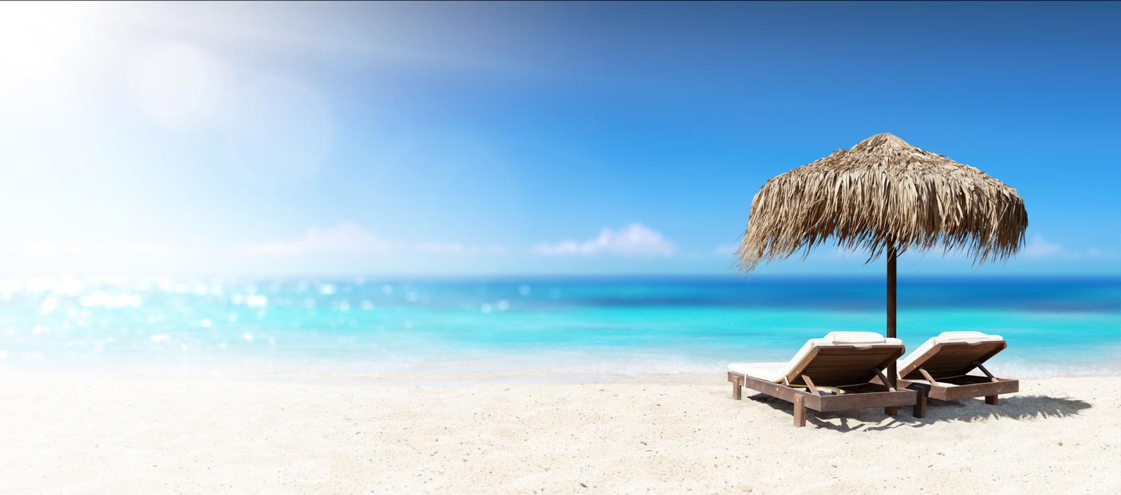 Gazebo on paradisiac beach