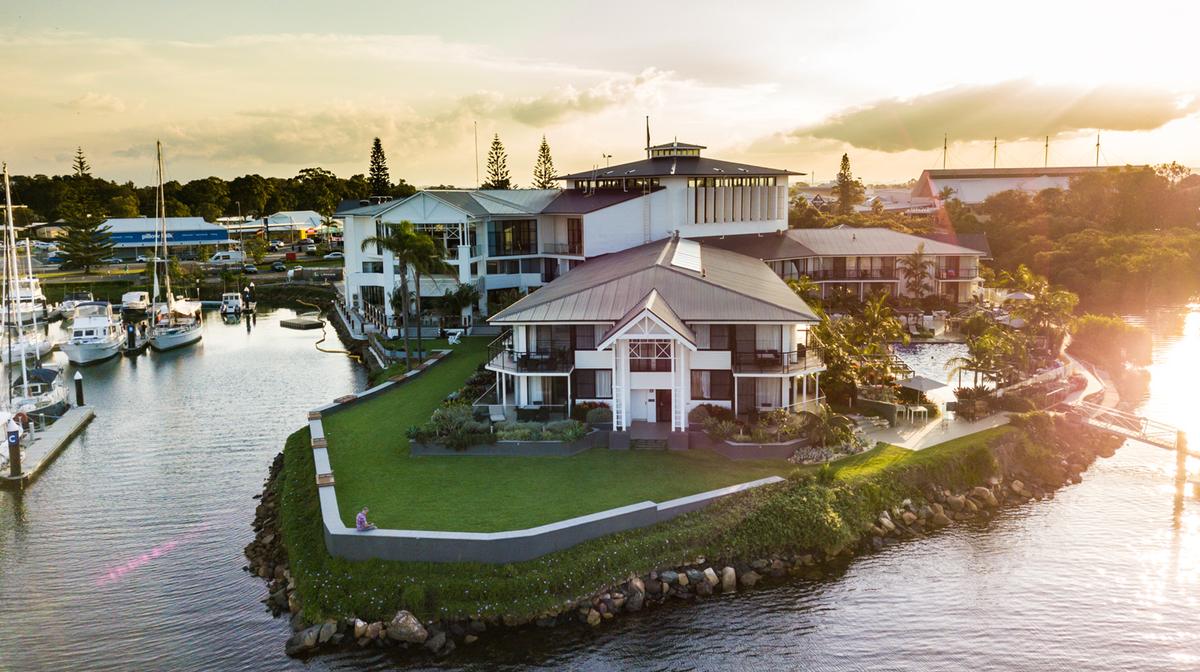 Port Macquarie Waterfront Serenity with Cabana-Lined Pool & Daily Buffet Breakfast