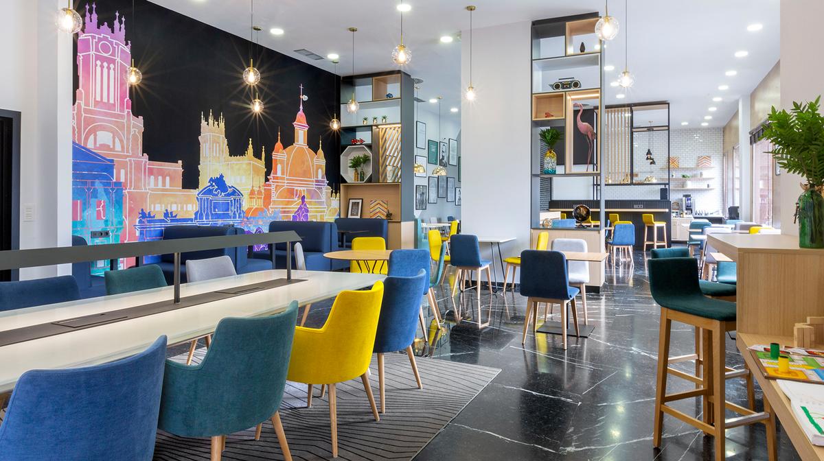 Stylish Madrid Escape with Onsite Mediterranean Restaurant 