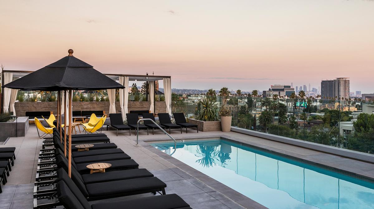 Sophisticated Los Angeles Glamour near Hollywood Walk of Fame with Rooftop Pool