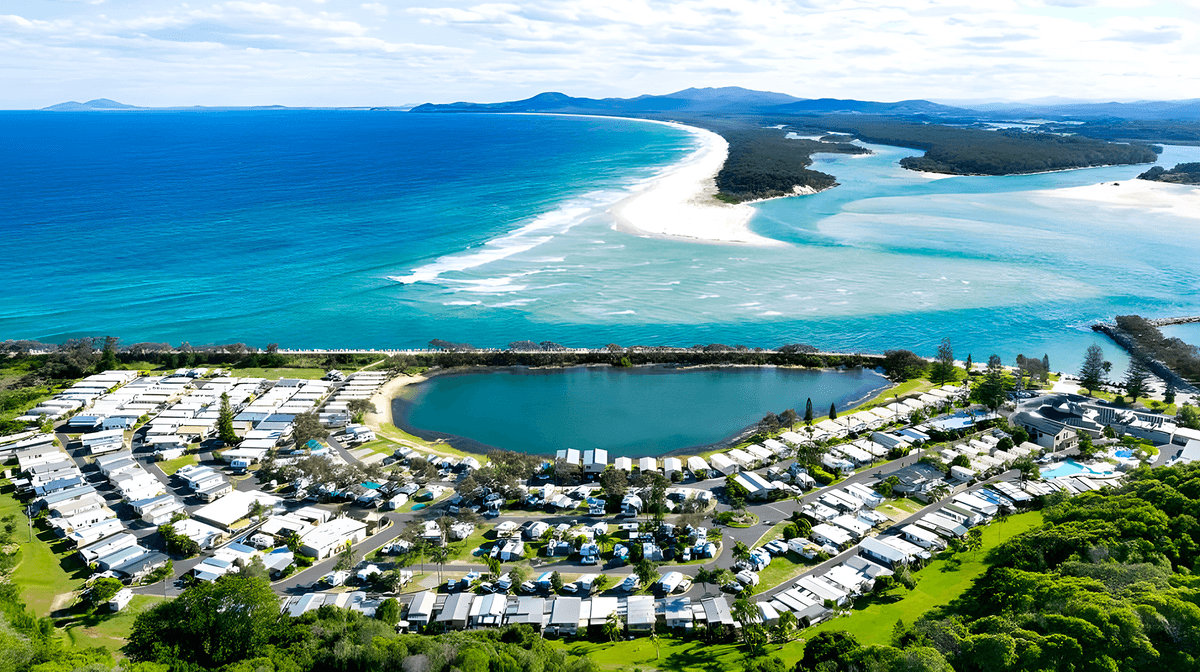 Relaxed Beachside Family Escape 30 Minutes from Coffs Harbour with Waterfront Cabins & Welcome Bottle of Wine