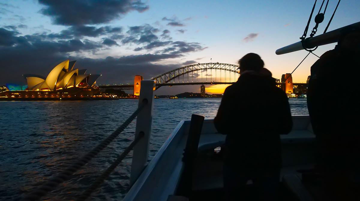 Sydney: Two-Hour Twilight Dinner Cruise Aboard Timber Sailing Ship in Sydney Harbour