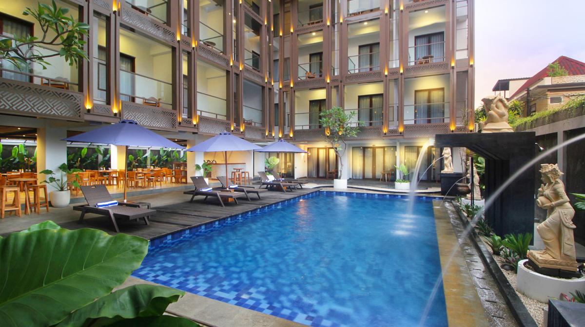 Stylish Bali Stay steps from Legian Beach with Daily Breakfast & Nightly Cocktail