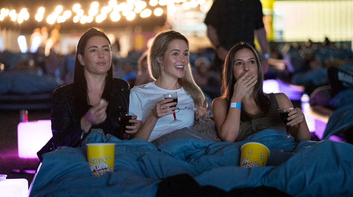 Sydney: Outdoor Cinema Experience on Cloud-Like Beds in Harbour Park Barangaroo 