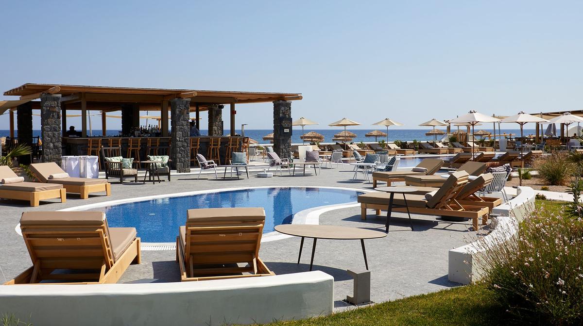 Santorini Five-Star Resort on Idyllic Private Beach with Daily Breakfast & EUR50 Daily Dining Credit