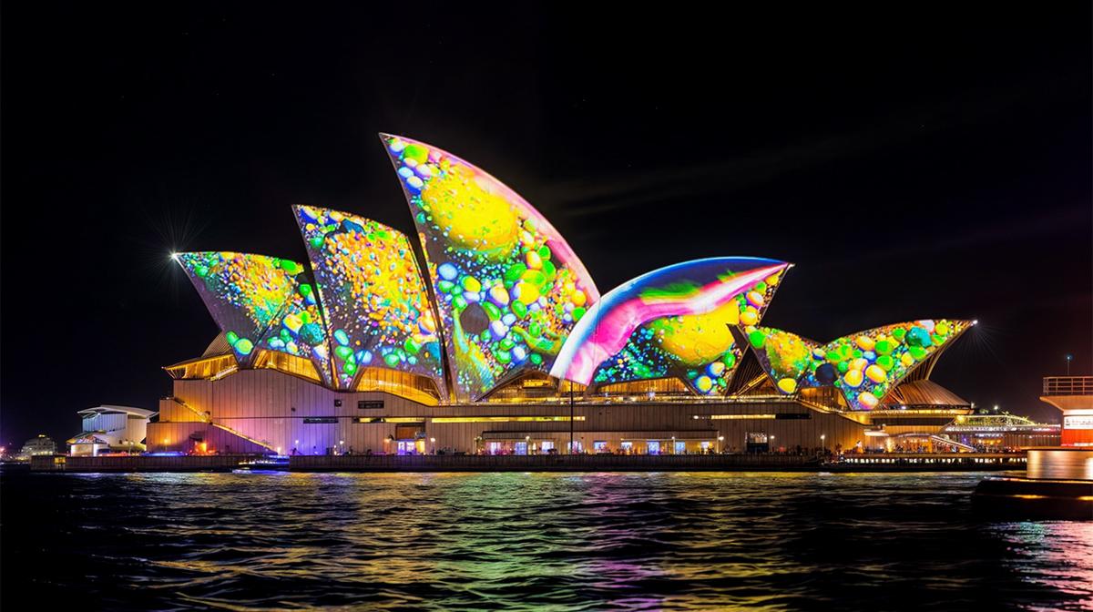 Sydney: See the Lights of Vivid Sydney on a 1.5-Hour Sydney Harbour Cruise with Soft Drinks