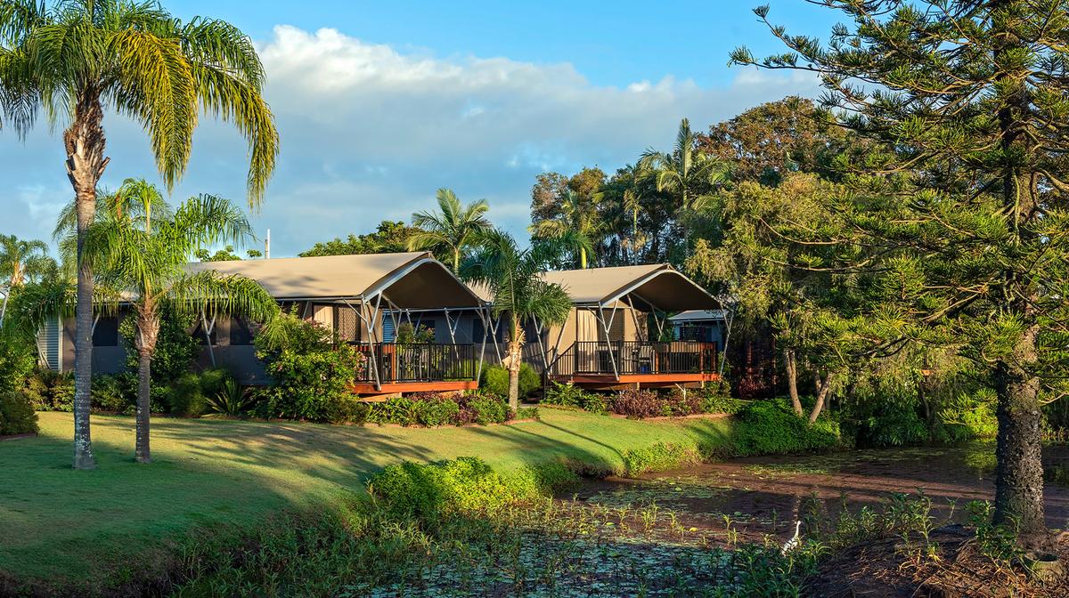 Family-Friendly Hervey Bay Escape with Two Swimming Pools, Tennis Court & Deluxe Safari Tent Upgrade