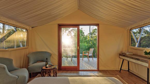 Laidback Vineyard Glamping Retreat near Brisbane with Daily Breakfast & Cellar Door Wine Tasting