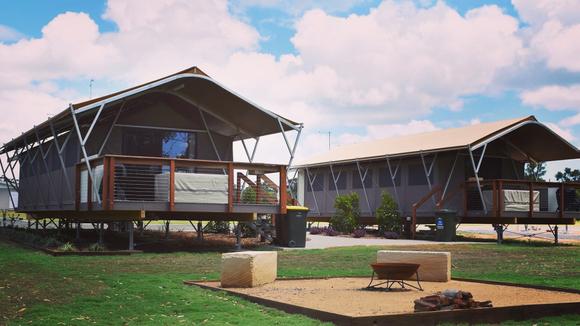 Family-Friendly Bundaberg Farm Glamping with Breakfast Hamper & Sparkling Wine