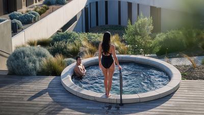 Relaxing Private Springs Bathing Experience with Cheese Platter & Glass of Wine
