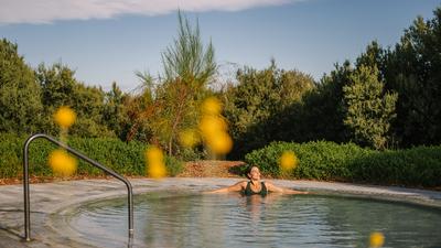Luxurious Thermal Bathing & Two-Course Summer Dining Experience with Wine at Alba Thermal Springs & Spa