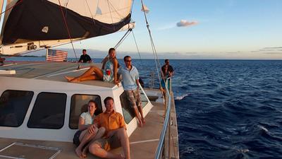 Experience a Spellbinding Sunset on a 1.5-Hour Catamaran Cruise with Drinks