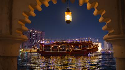 Dubai: Two-Hour Dubai Creek Dhow Dinner Cruise with an International Buffet & Hotel Transfers