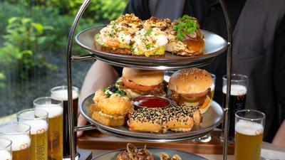 Singapore: High Beer Experience for Two with Craft Beer Tasting Paddle &  High Tea Bites at Level33