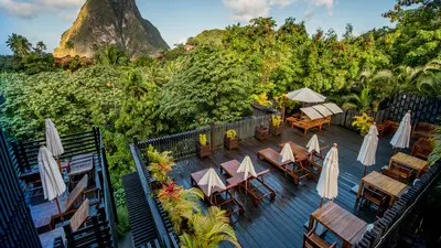 Rabot Hotel from Hotel Chocolat, Soufriere, Saint Lucia