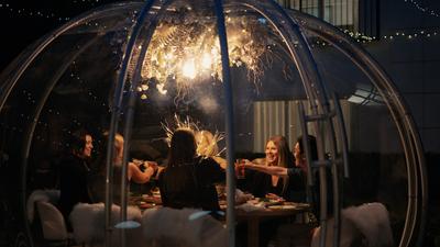 Exclusive Winter Chalet Six-Course Dining Dome Experience for Two with Welcome Cocktail Flight