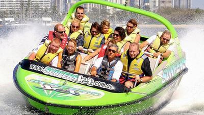 Surfers Paradise: 60-Minute Extreme V8 Jet Boating Experience for Kids & Adults with Professional Driver