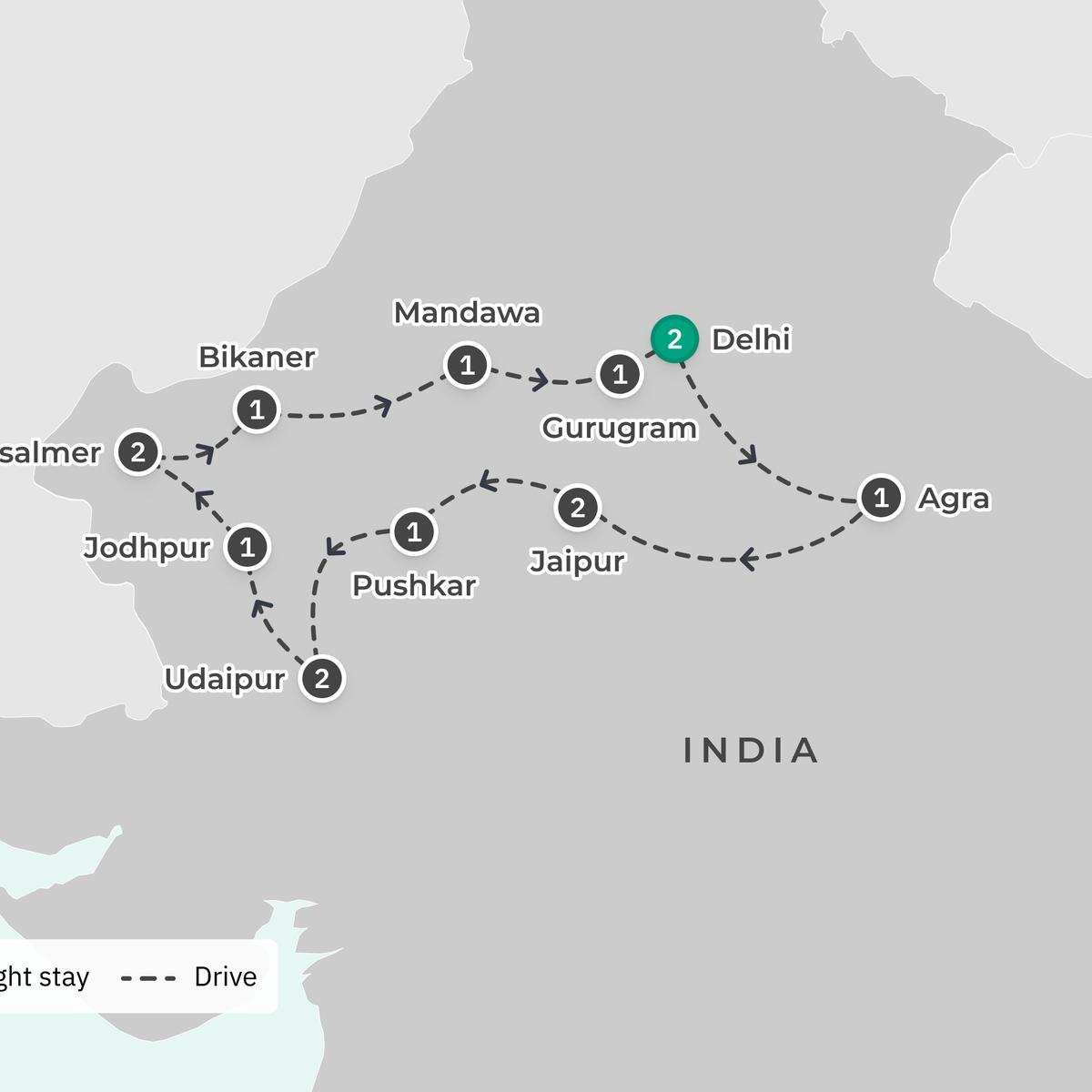 Circuit premium de 15 jours au Rajasthan royal avec le Taj Mahal, le fort d’Amber et un safari dans le désert de Jaisalmer par  3